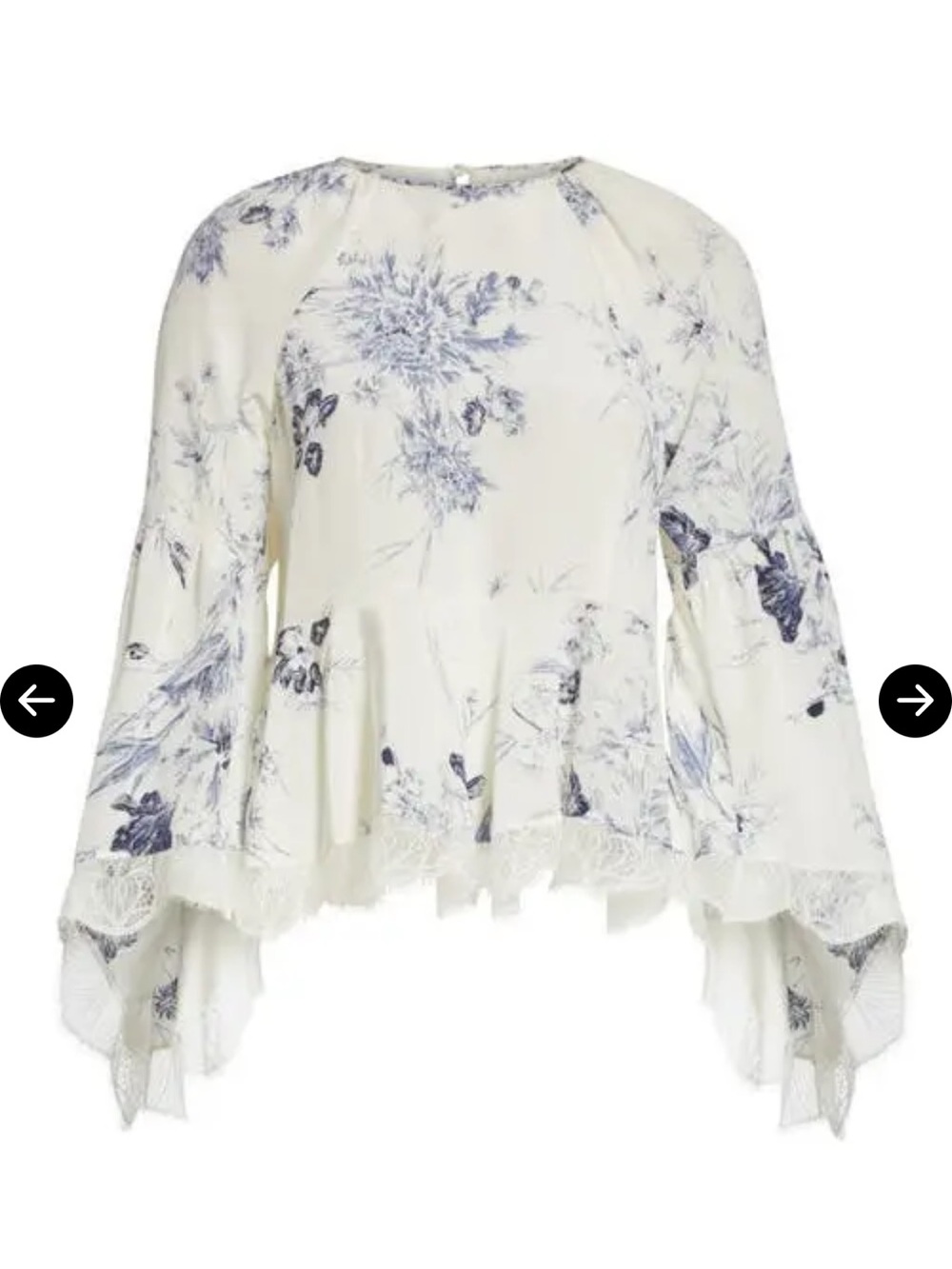 cinq a sept 100% silk Ivory Lace Whimsy Fairy whimsical dreamy silk top